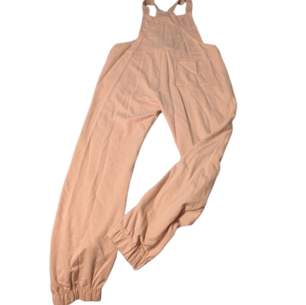 WALLFLOWER Pink Jogger Style Overalls Adj Straps Pckts Drawcord Waist Stretch LG - Picture 14 of 15